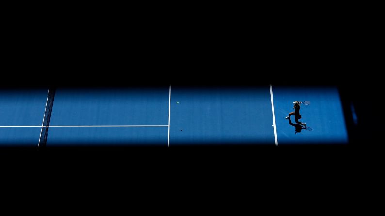 Maddie Inglis plays a shot during a Hopman Cup match in Perth, Australia, on Tuesday, January 2.