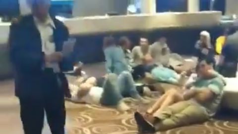 "Art work was taped down and passengers were lying in the main lobby. Likely nervous to be in their cabins as waves were higher than the windows on the lower decks."