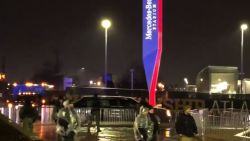 Crowds standing in the rain and booing the Trump motorcade outside MB Stadium.    Fans standing outside of Mercedes Benz stadium booed President Trump's motorcade as it drove by.  CNN Sports Andy Scholes was outside and said the stadium was locked down and fans were waiting in the rain to get in.