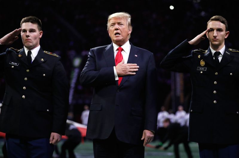 President Trump half-sings the National Anthem CNN Politics