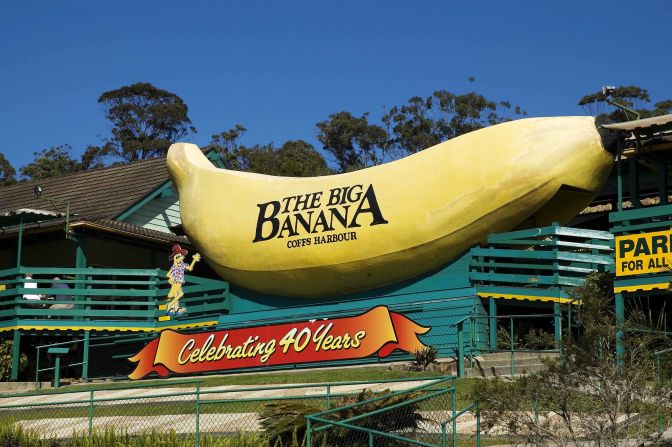 The Big Banana is a themed amusement park in the city of Coffs Harbour, with a real banana to hammer home its name.