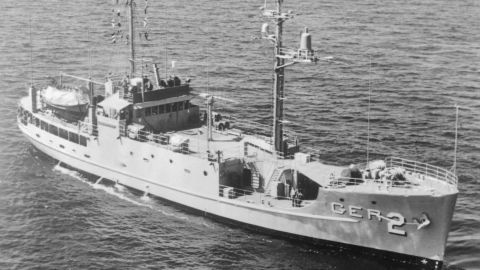 The USS Pueblo seen before its capture by North Korea in January 1968.