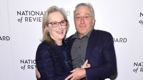 Meryl Streep and Robert De Niro pose during the National Board of Review Annual Awards Gala on January 9, 2018 in New York City. 