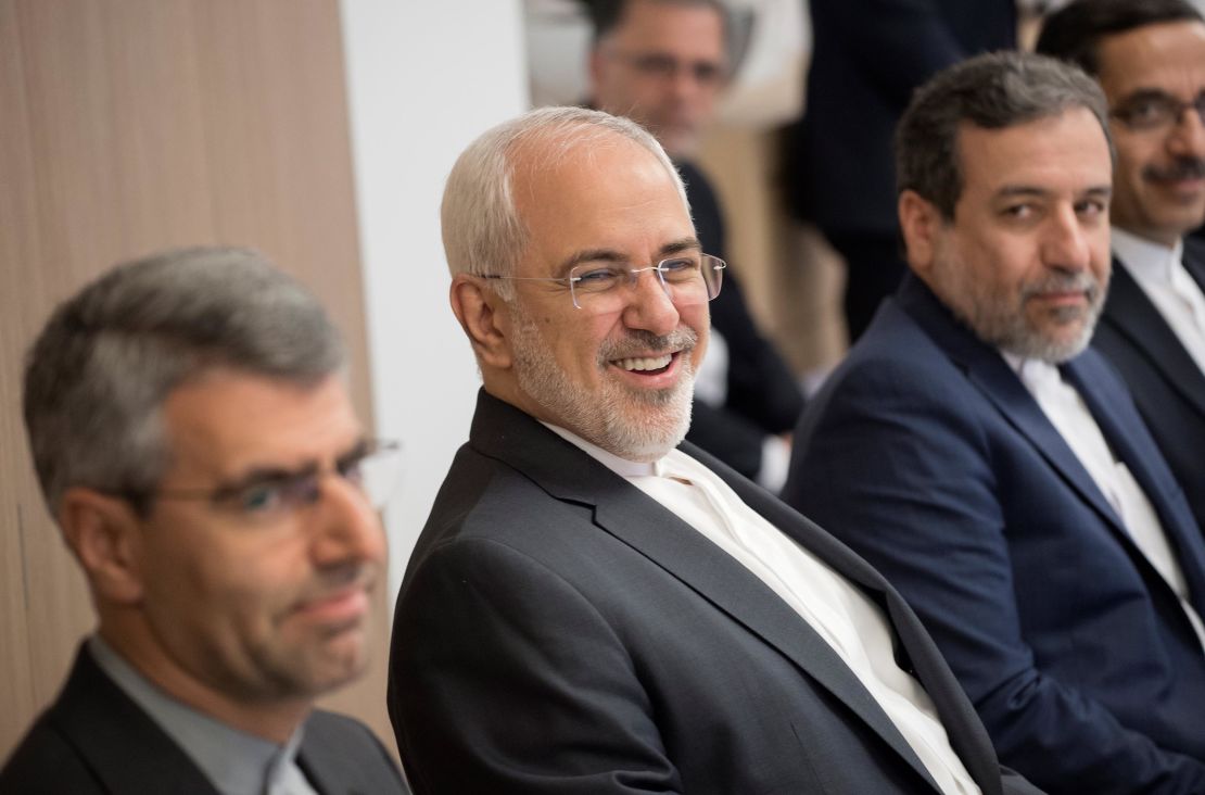 Iran Foreign Minister Javad Zarif before the meeting in Brussels on Thursday.