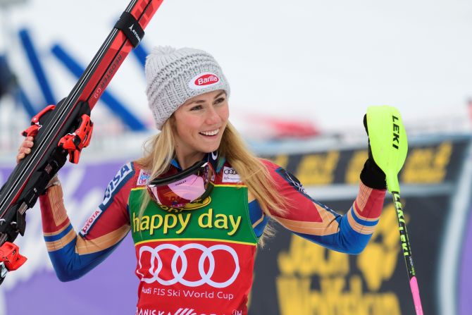 <strong>Mikaela Shiffrin (Alpine skiing):</strong> Shiffrin comes into the Winter Olympics as the most dominant female skier in the world. The 22-year-old is the defending World Cup champion, and she is <a href="index.php?page=&url=https%3A%2F%2Fedition.cnn.com%2F2018%2F01%2F08%2Fsport%2Fshiffrin-skiing-world-cup-double-slovienia%2Findex.html" target="_blank">already out to a big lead this season.</a> In 2014 she became the youngest woman to ever win Olympic gold in the slalom, and she'll be looking to defend that title in PyeongChang -- and also add gold in the giant slalom.