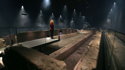 The reconstructed temple sits seven meters below the City of London. 