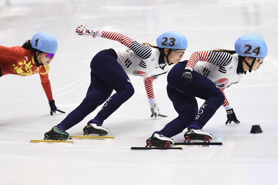 <strong>Choi Min-jeong and Shim Suk-hee (South Korea):</strong> This year's host nation has won 53 medals in its Winter Olympics history -- and 42 of them were in short-track speedskating. No country in the world has won more Olympic medals in the sport. Two of its big favorites this year are Choi, right, and Shim, center. Choi was world champion in 2016 and 2015. Shim was world champion in 2014, when she also won three Olympic medals in Sochi.