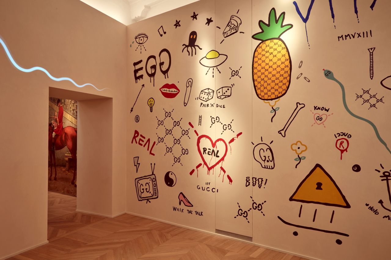 <strong>Exhibitions and art: </strong>The exhibitions inside Gucci Garden include "GUCCIFICATION," pictured, which explores the history of the famous Gucci logo.