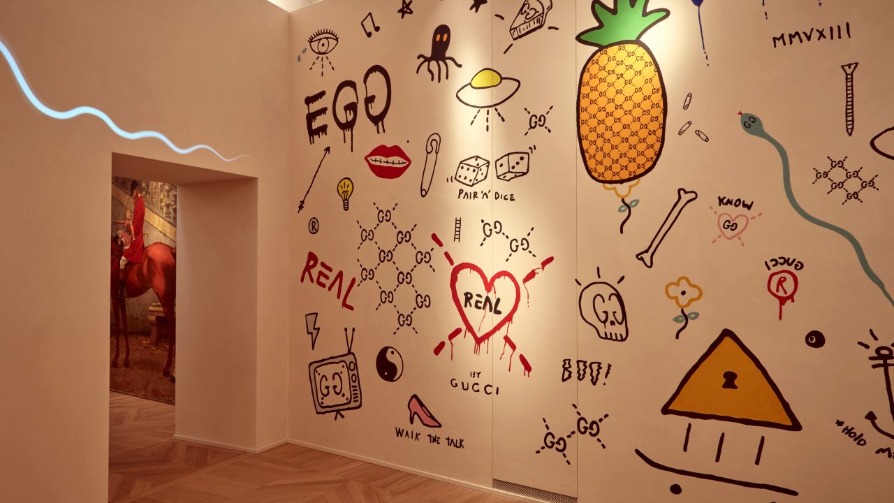 The Gucci space also host art installations and exhibitions.