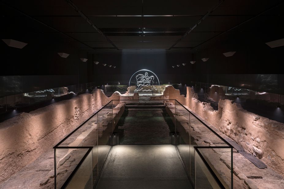 An ancient Roman temple has been recreated on the site of its original discovery, seven meters beneath the heart of London. It is one of more than 400 temples to the god Mithras discovered across Europe, North Africa and the Middle East.