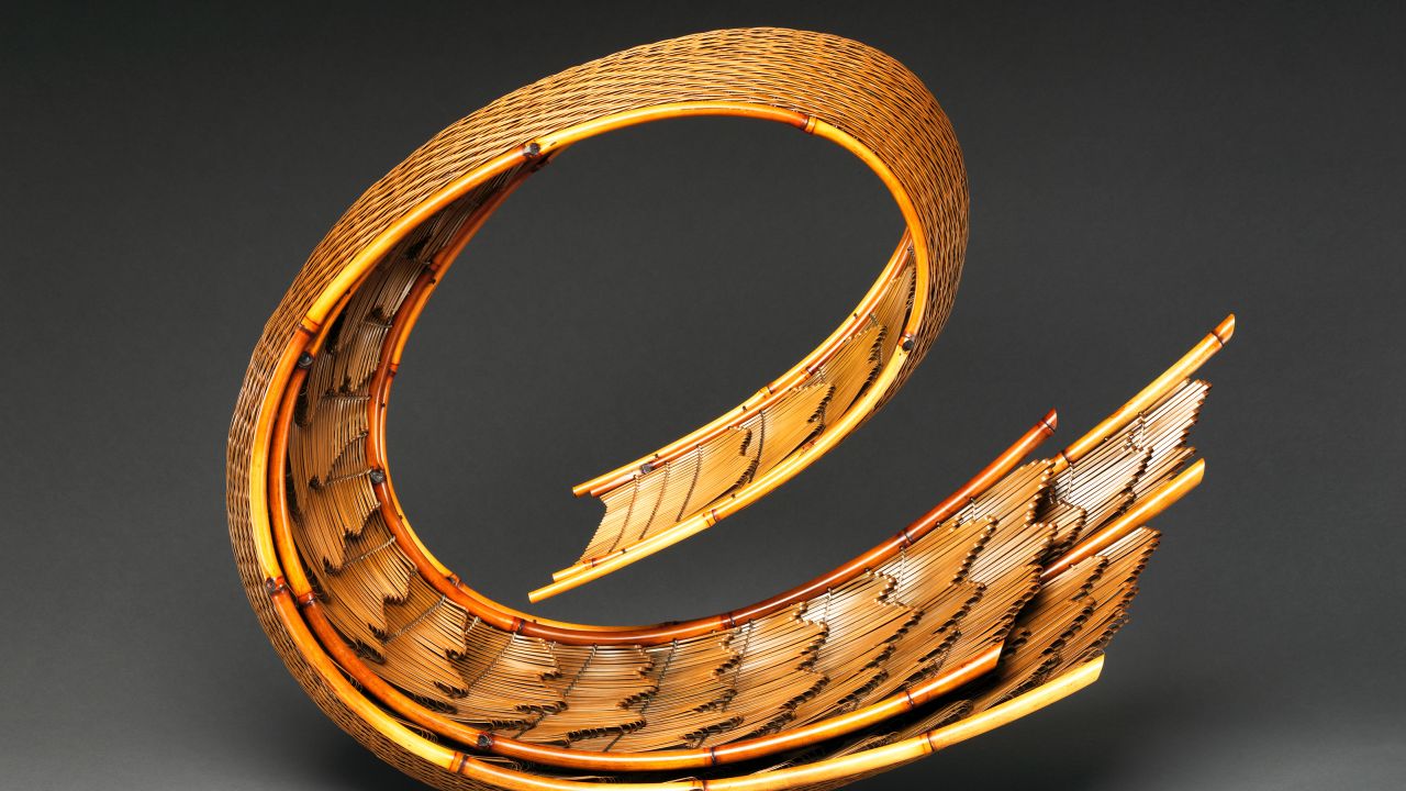 One of more than 70 bamboo baskets on display at the Metropolitan Museum of Art's current exhibition "Japanese Bamboo Art: The Abbey Collection."