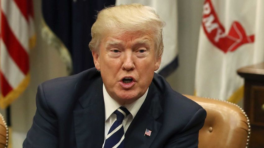 WASHINGTON, DC - JANUARY 11: U.S. President Donald Trump leads a prison reform roundtable in the Roosevelt Room at the White House, on January 11, 2018 in Washington, DC. State and local leaders joined Trump to discuss programs intended to help prisoners re-enter the workforce among other policy initiatives. (Photo by Mark Wilson/Getty Images)