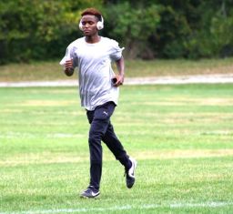 Soccer player Mohamed Khalid warming up before a game at Kent School in Connecticut, where he did a postgraduate year before enrolling at the University of Southern Maine.