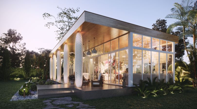 Renowned?interior and product designer?Marcel Wanders?marks his first venture into prefab design with his glass-walled "Eden" houses.?