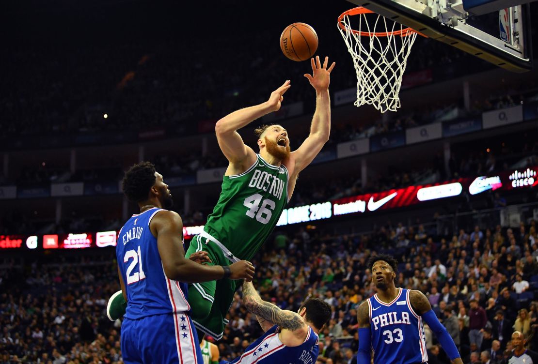 London crowds enjoyed NBA's spectacle as the Boston Celtics beat the Philadelphia 76ers at the O2 Arena.