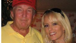 A photo of Donald Trump and Stormy Daniels. 