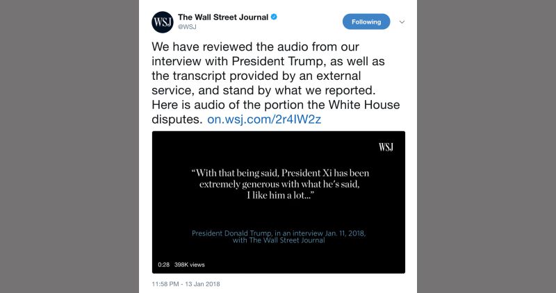 The White House Disputes WSJ’s Quote | CNN