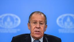 Russian Foreign Minister Sergey Lavrov gives his annual press conference in Moscow on January 15, 2018. / AFP PHOTO / Yuri KADOBNOV        (Photo credit should read YURI KADOBNOV/AFP/Getty Images)