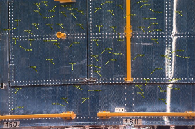 A picture from NASA's Orbital Debris Program mapping the many impact points on panels from the Hubble Space Telescope. The US Department of Defense tracks thousands of objects in orbit, and can forewarn satellite owners when significant debris is on its way. But the US Space Surveillance Network only tracks objects four inches and larger, meaning pieces fractions of an inch wide slip through and can cause damage.