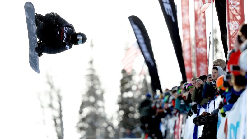 American snowboarder Shaun White competes in his final run during the Men's Snowboard Halfpipe final on January 13. The two-time Olympic gold medalist qualified once again for the Winter Olympics with a perfect score of 100 at the US Grand Prix. 