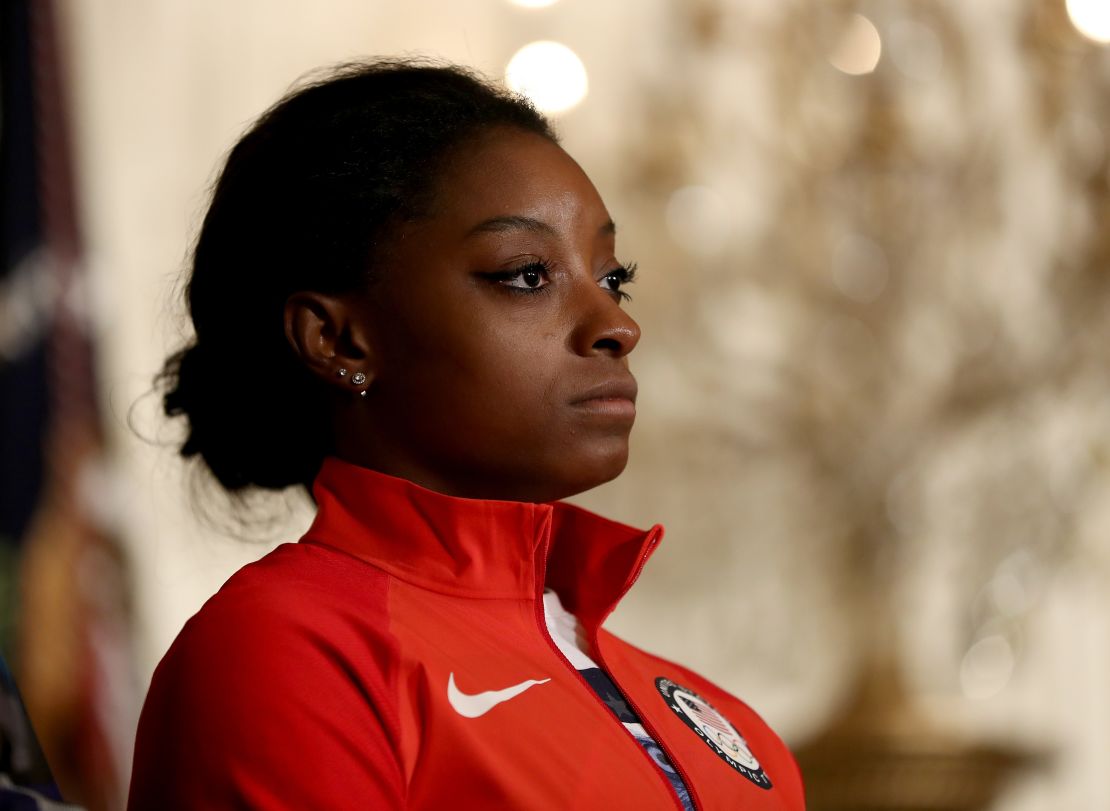 Olympic medalist Simone Biles at a White House event in September 2016.
