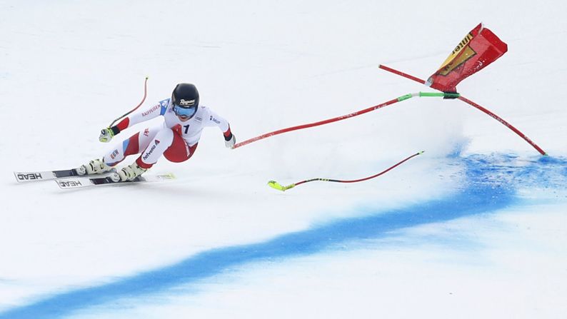 Lara Gut of Switzerland loses a ski pole during the FIS Alpine Ski World Cup on January 13 in Bad Kleinkirchheim, Austria.