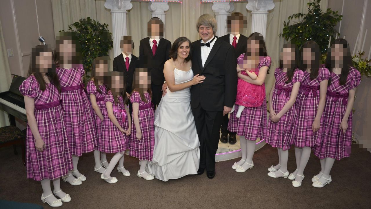 The Turpins with the children at one of the couple's vow renewals in a Facebook photo. 