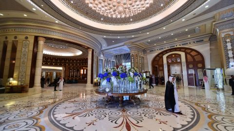 The Ritz-Carlton in Riyadh on May 21, 2017, during US President Donald Trump's visit.