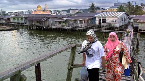 Villages in Kampong Ayer are connected by a boardwalk.