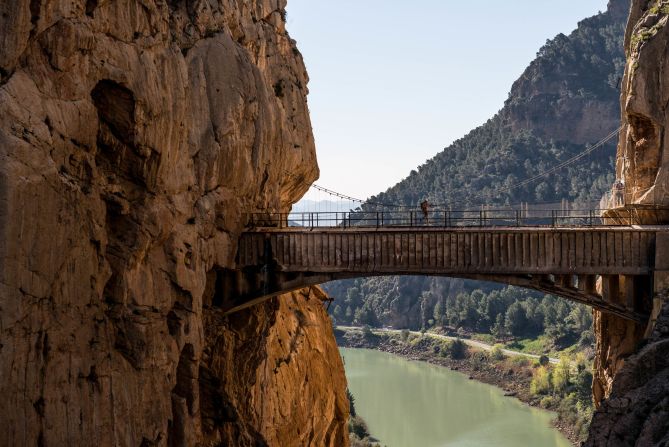 <strong>El Caminito del Rey, Malaga</strong>: Malaga's dramatic "El Caminito del Rey" footpath winds through Gaitanes Gorge. Once known as the most dangerous walkway in the world, it was restored in 2015.
