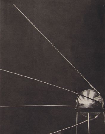 The first ever published photo of the Sputnik-1, which did not appear until five days after the launch itself. This could have been due to a general sense of secrecy and the fact that the Soviet media might have underestimated the impact of the news. "The designer of the spacecraft insisted to make it really beautiful, because he knew that it would wind up in museums," said Kohonen. 