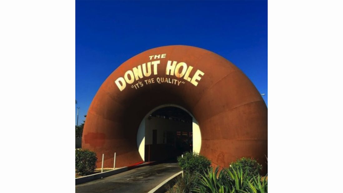 Visitors literally drive through the Donut Hole to get a fresh maple bacon donut. The bakery has become a landmark in California.