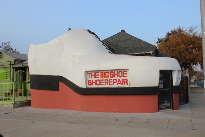 The Big Shoe Repair shop in Bakersfield is one of the biggest shoes in the United States. 