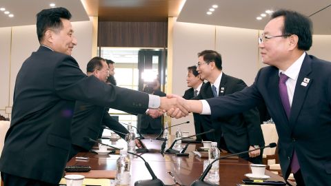 North and South Korean delegates meet at the DMZ to discuss the logistics of North Korea's participation in the 2018 Pyongchang Olympic games.
