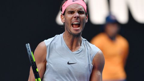 Rafael Nadal advanced in straight sets over Leonardo Mayer.