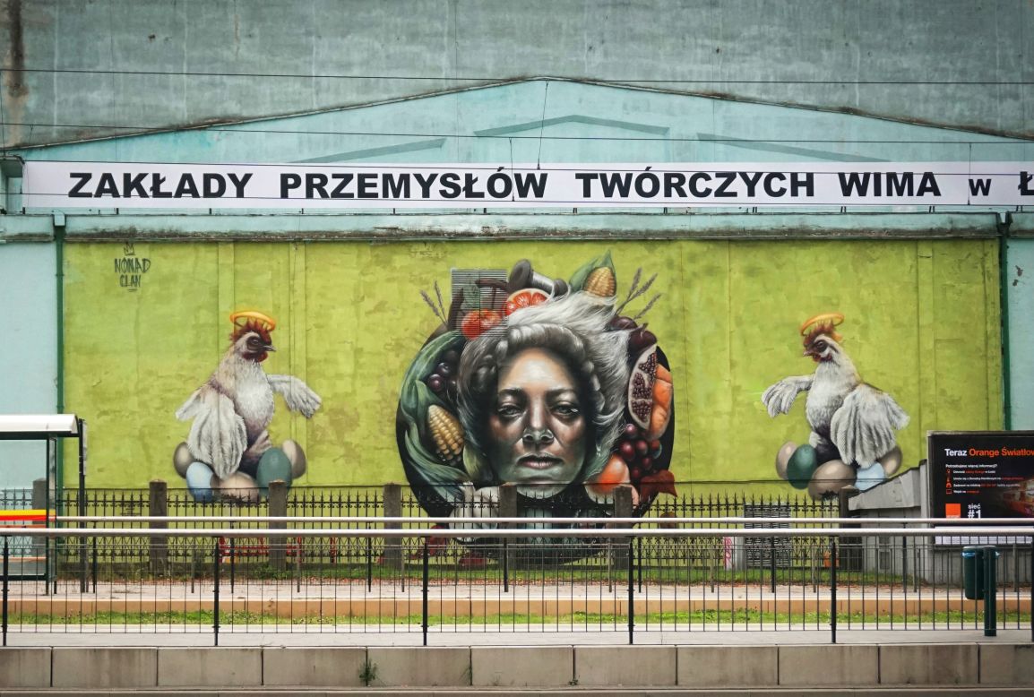 Their work "Mokosz," in Lodz, Poland, depicts a Slavic goddess from traditional Polish folklore.