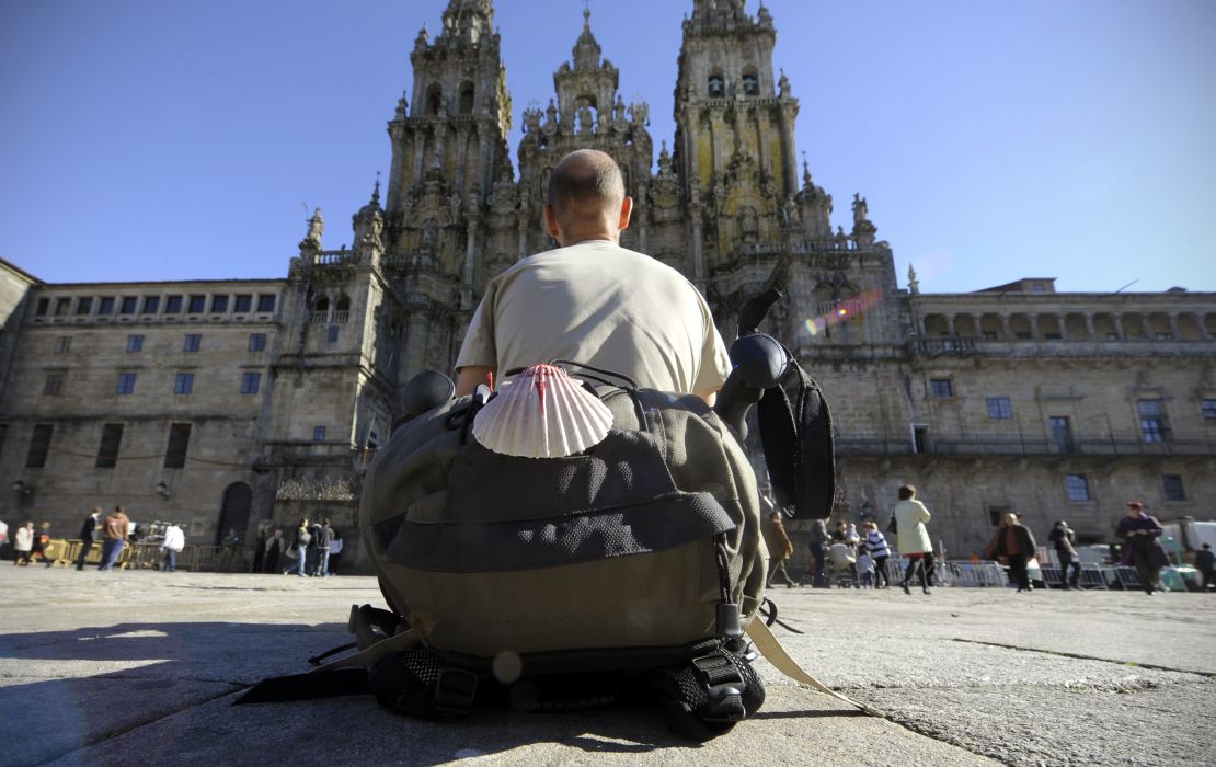 The Santiago de Compostela Cathedral is at the end of the Camino de Santiago, the Way of Saint James. 