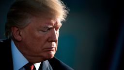 TOPSHOT - US President Donald Trump waits to speak during a memorial service at the Pentagon for the 9/11 terrorist attacks  September 11, 2017 in Washington, DC. / AFP PHOTO / Brendan Smialowski        (Photo credit should read BRENDAN SMIALOWSKI/AFP/Getty Images)