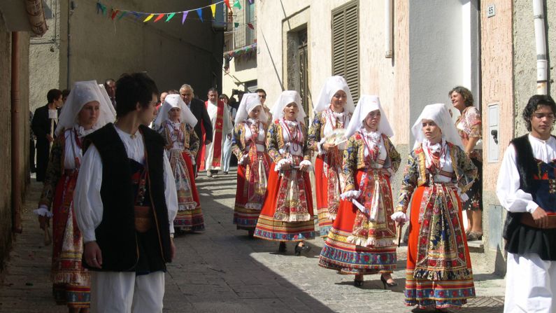 <strong>Community spirit: </strong>Popular town events include the San Bartolomeo festival, where residents dress in brightly embroidered costumes and a carnival in which participants dress in scary masks.