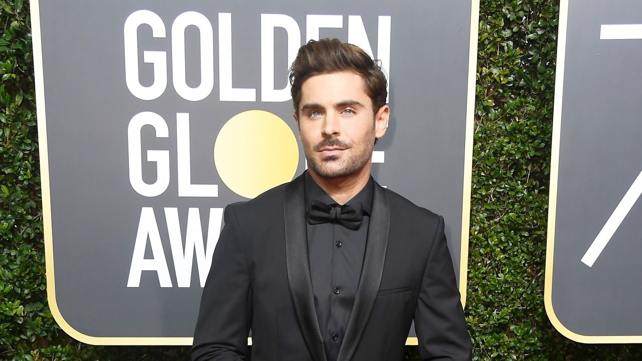 Zac Efron at the 75th Golden Globe Awards in Beverly Hills on January 7, 2018