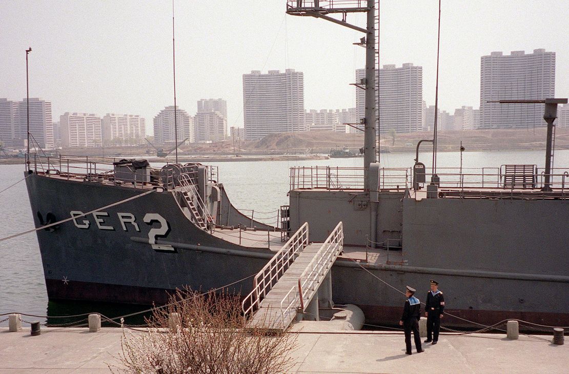 The USS Pueblo seen in Pyongyang, North Korea, on April 16, 2001.