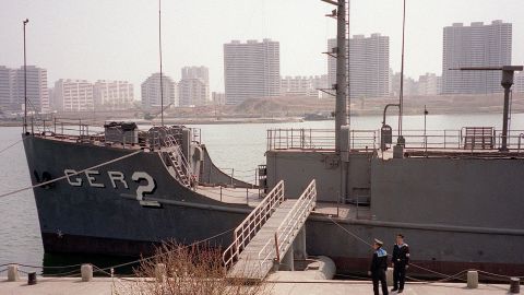 The USS Pueblo seen in Pyongyang, North Korea, on April 16, 2001.