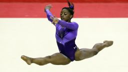Simone Biles is competes in the floor exercise during Day 1 of the 2016 U.S. Women's Gymnastics Olympic Trials at SAP Center on July 8, 2016 in San Jose, California.