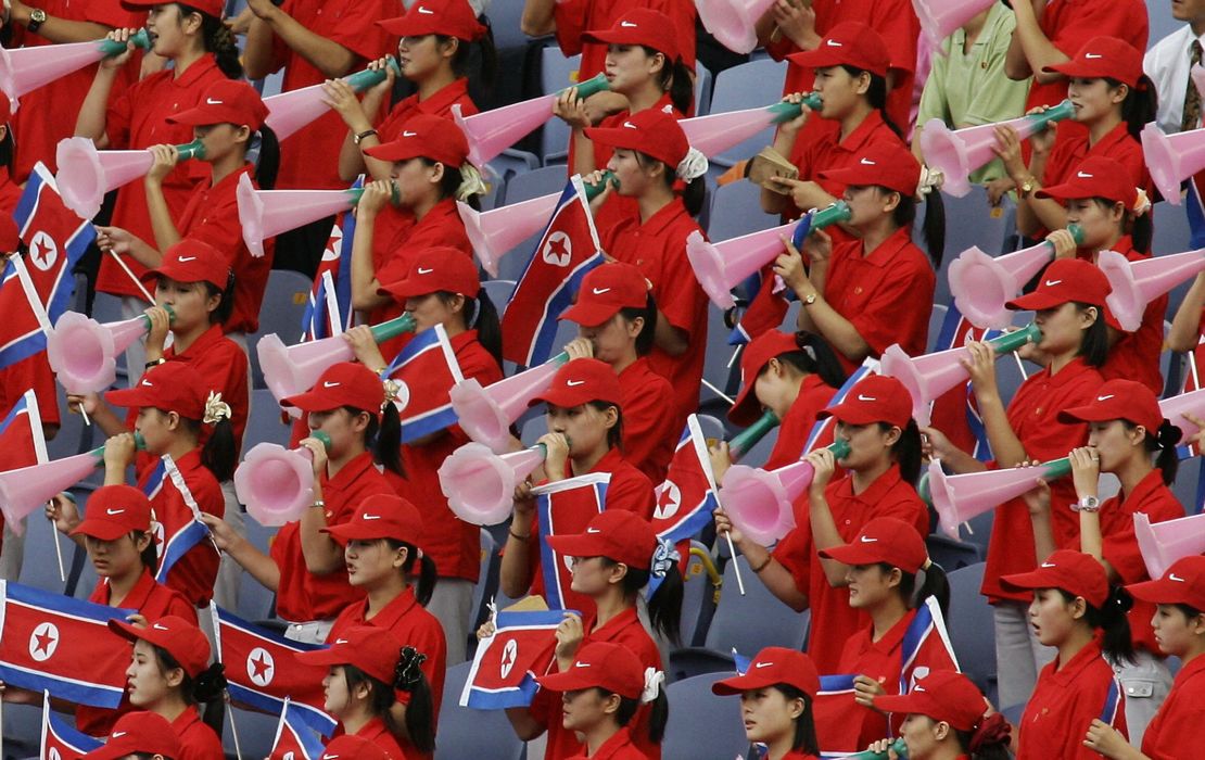 North Korea cheering squad