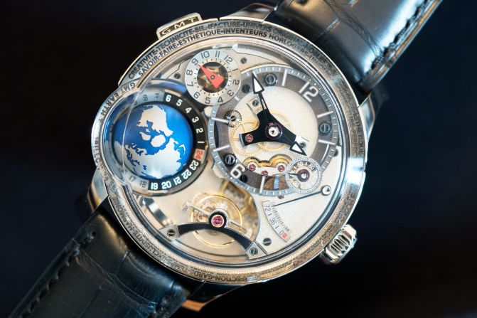 Greubel Forsey's new GMT Earth world-time watch features a miniature globe rotating inside the mechanism.