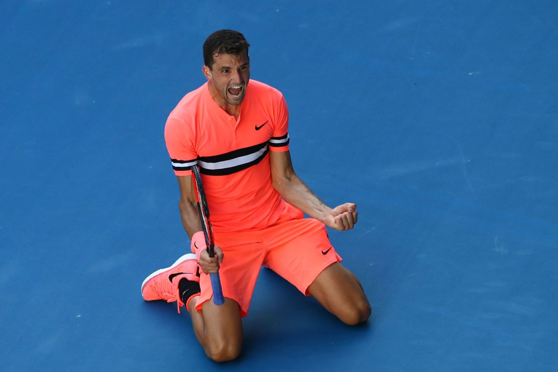 Dimitrov celebrates