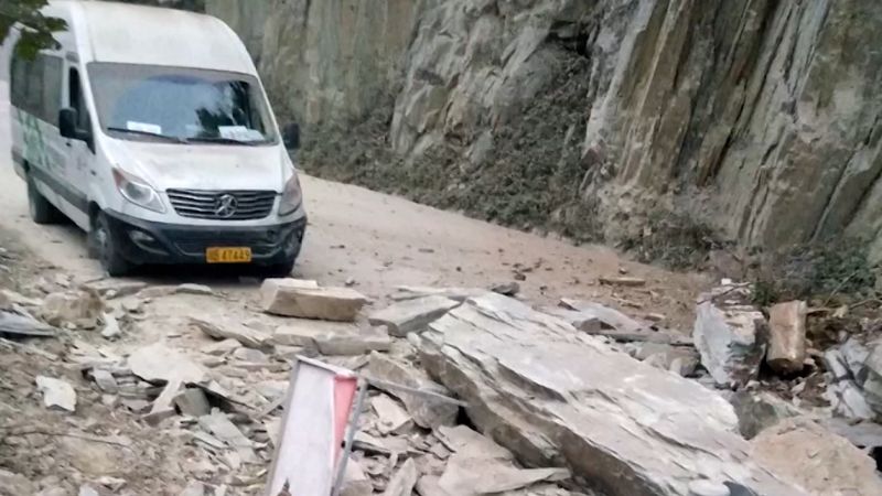 Landslide narrowly misses minibus | CNN