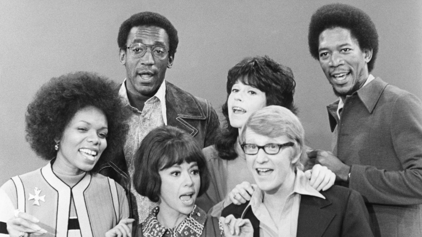 Freeman's castmates on "The Electric Company" included (from left) Lee Chamberlin, Bill Cosby, Rita Moreno, Judy Graubart and Skip Hinnant.