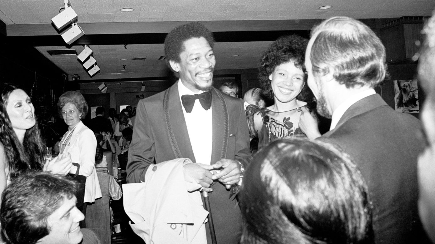 Freeman was nominated for a Tony Award for his performance in the Broadway play "The Mighty Gents." He is seen here with his wife, Jeanette, at the play's opening party on April 12, 1978. 