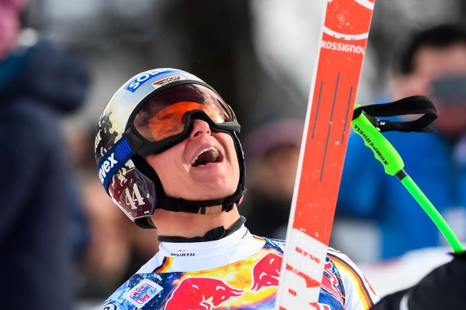 <strong>Surprise winner: </strong>Germany's Thomas Dressen pulled off a shock win with his first World Cup victory -- and in the legendary Kitzbuhel downhill.